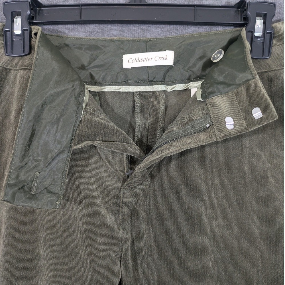 Coldwater Creek Whisper Corduroy Straight Leg Pants Olive Green Size‎ 12P - - Picture 3 of 8